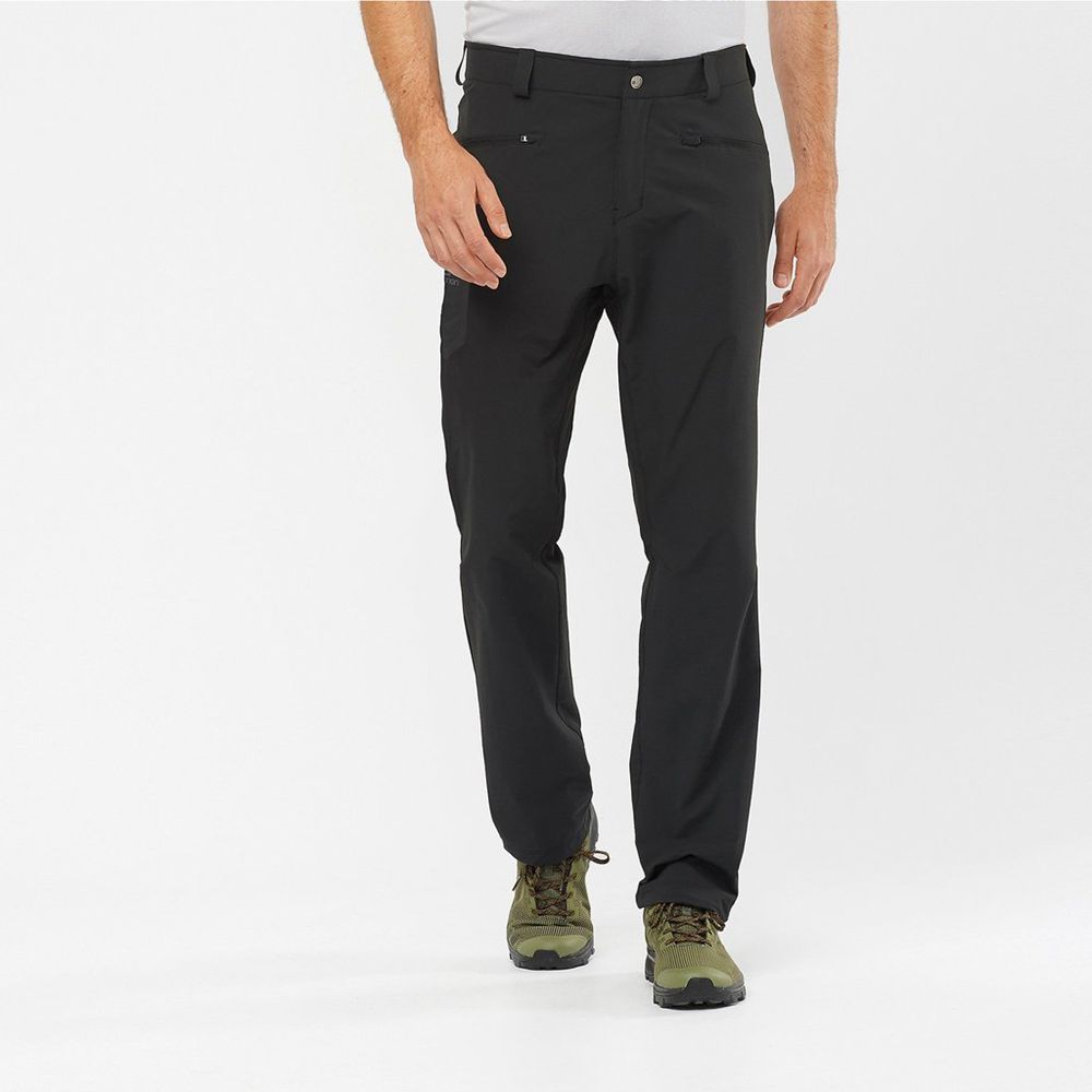 Salomon Singapore Mens Pants - WAYFARER ALL SEASON STRAIGHT Black | 18430-TEHQ